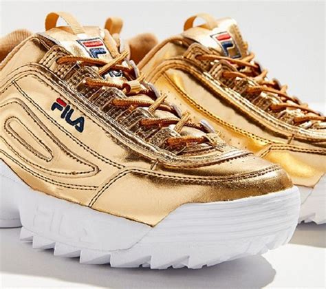 fila shoes gold